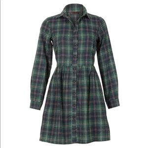 Green Plaid Flannel Dress